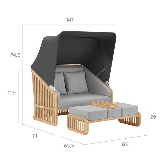 Newcastle Set Medium inkl. Auflagen Dessin "Moon"