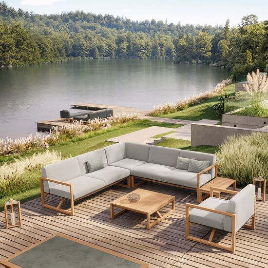 Trey Lounge Sofa Armlehne links inkl. Auflagen Dessin "Crystal"