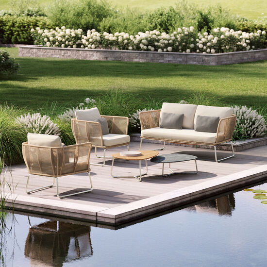 Amari Lounge Sofa inkl. Auflage Dessin "Linum"