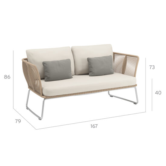 Amari Lounge Sofa inkl. Auflage Dessin "Linum"