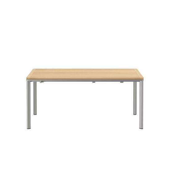 Portland Ausziehtisch Silk Aluminium 165-225 x 90 Tischplatte Teak