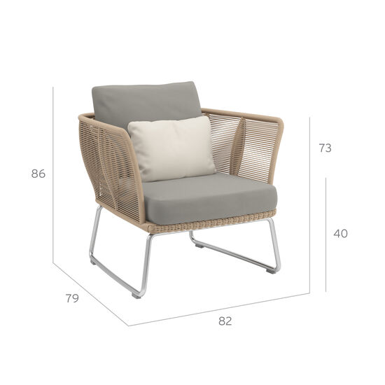 Amari Lounge Sessel inkl. Auflage Dessin "Stone"