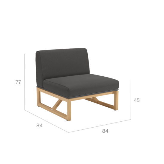 Trey Lounge Mittelelement inkl. Auflage Dessin "Anthrazit"