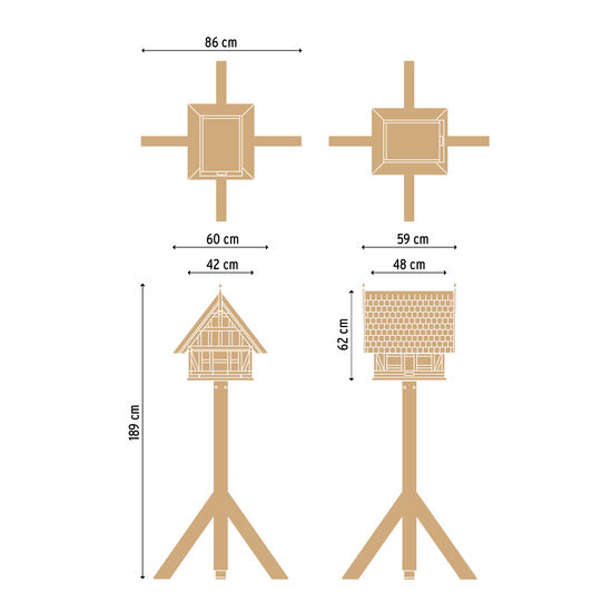 Vogelhaus Schindeln Teak