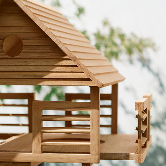 Vogelhaus klein Terrassenversion Teak