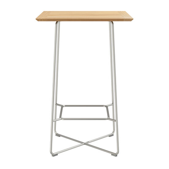 Bartisch 70 x 70 Edelstahl, Teak
