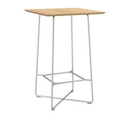 Bartisch 70 x 70 Edelstahl, Teak