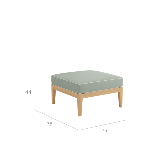 Valencia Lounge Hocker inkl. Auflage Dessin "Mineral/Keder Linum"