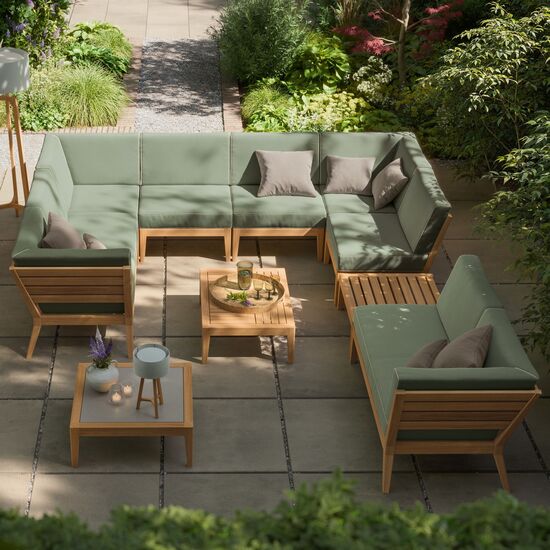 Valencia Lounge Element ohne Lehne inkl. Auflage Dessin "Mineral/Keder Linum"