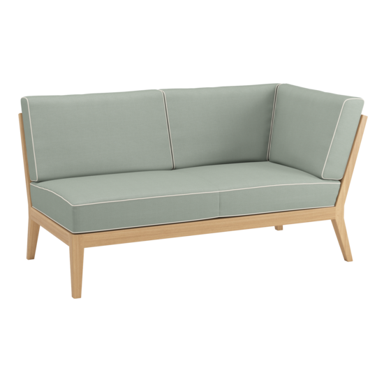 Valencia Lounge Chaiselongue links inkl. Auflagen Dessin "Mineral/Keder Linum"