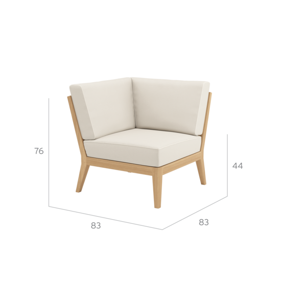 Valencia Lounge Eckelement inkl. Auflagen Dessin "Linum/Keder Pearl"