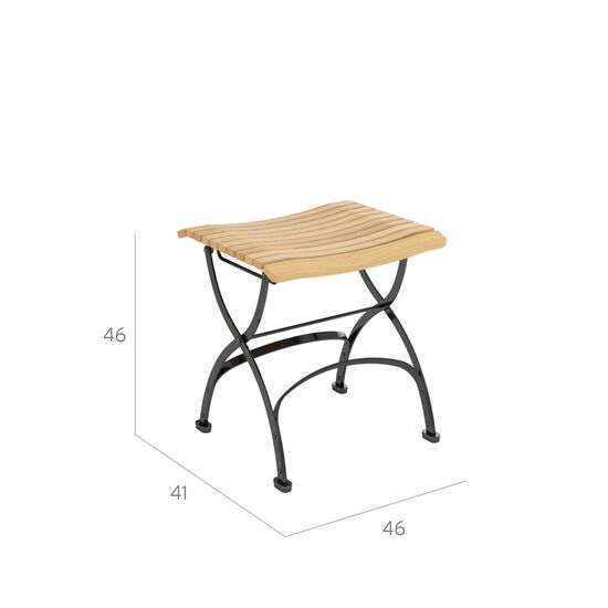 gartenstuhl-teakholz-stahl-klappbar-fontenay-teak-hocker-hochwertig-wetterfest-frontansicht-bemassung