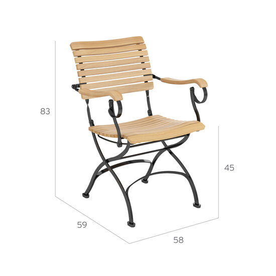 gartenstuhl-armlehnen-teakholz-teak-stahl-klappbar-fontenay-armlehnstuhl-frontansicht-bemassung