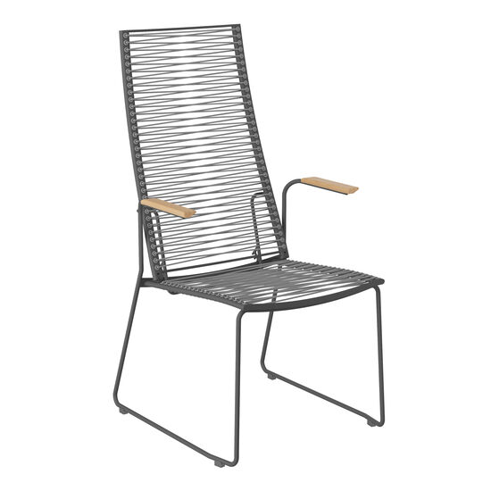 gartenstuhl-armlehnen-edelstahl-kunststoffbespannung-pan-verstellbar-hochlehner-75-graphit-frontansicht