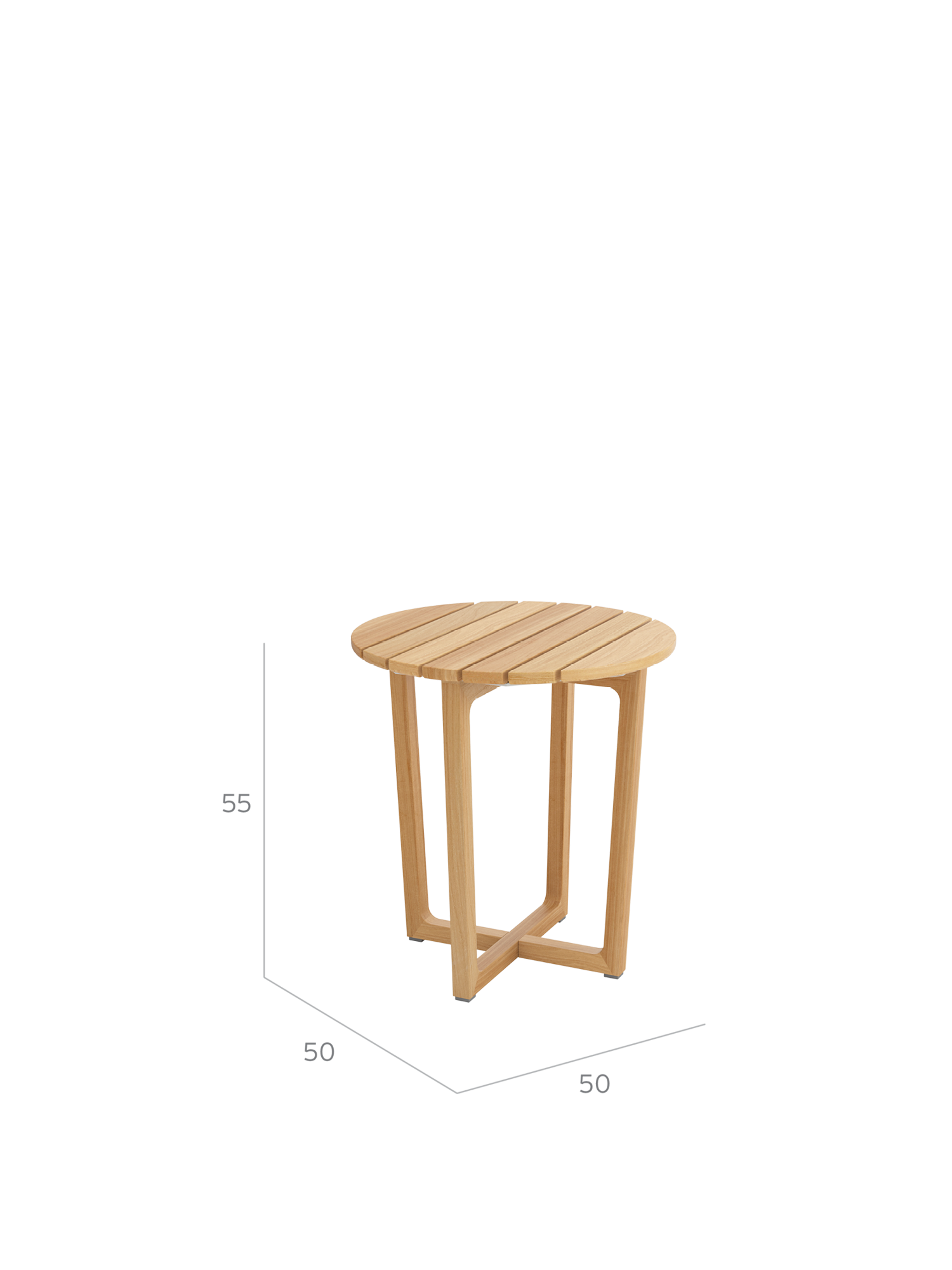 Benton Beistelltisch Teak hoch