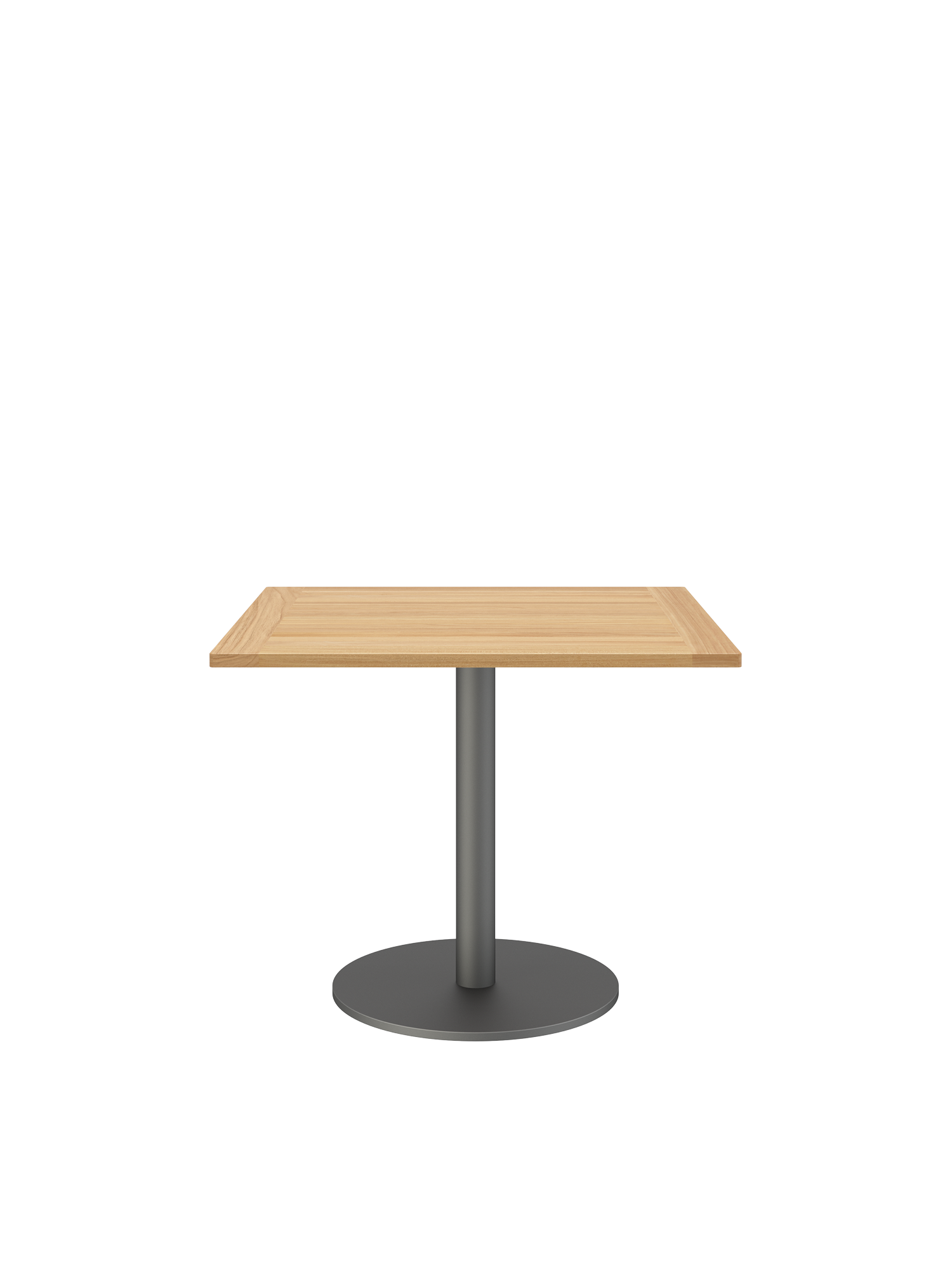 Ronda Mittelfusstisch Graphit 90 x 90 Tischplatte Teak