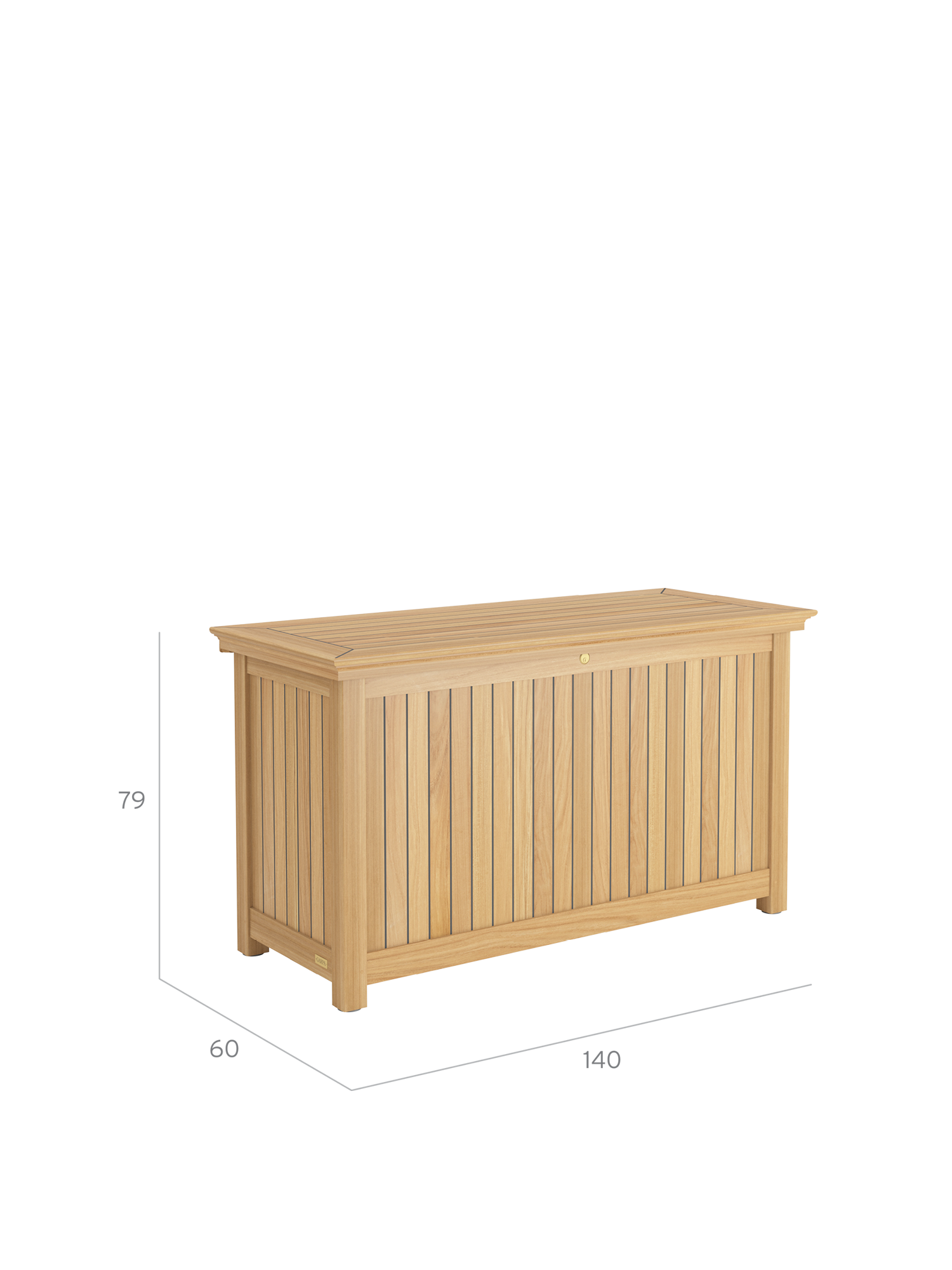 Kissentruhe Teak L hoch