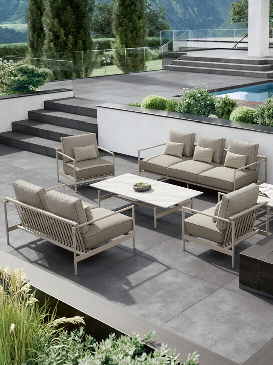 Loreto Two-Seater incl. cushions Sinfonia Gris