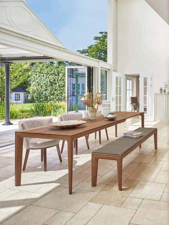 Tavo Massivholztisch Nussbaum, ausziehbar