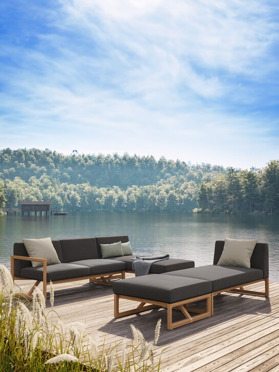 Trey Lounge Sofa Armlehne rechts inkl. Auflagen Anthrazit