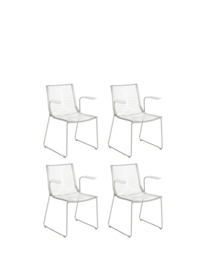 Pan Armlehnstuhl weiß, 4er-Set