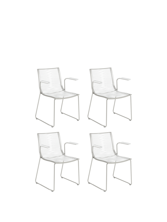 Pan Armlehnstuhl weiß, 4er-Set