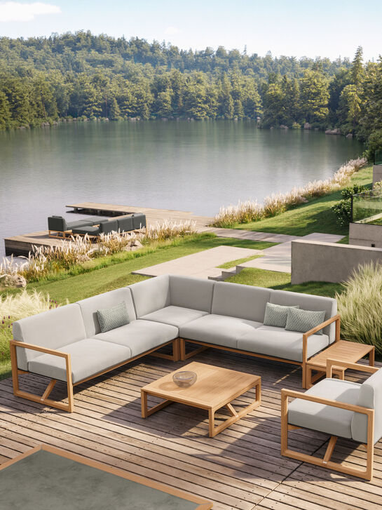 Trey Lounge Eckelement inkl. Auflagen Crystal