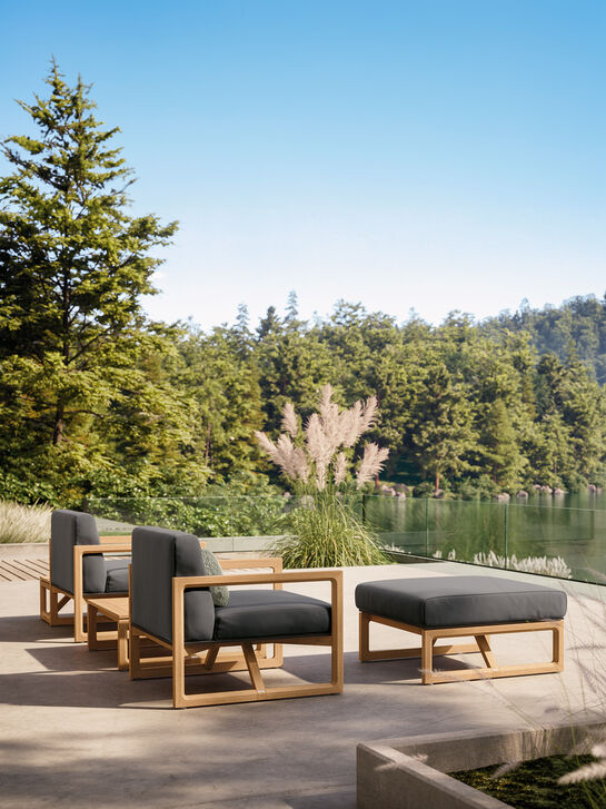 Trey Lounge Hocker inkl. Auflage Anthrazit