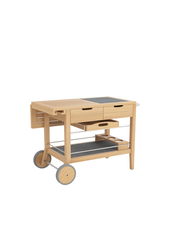 Barwagen Teak/Keramik Coal