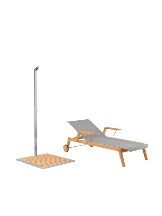 Derry Liege & Gartendusche Edelstahl Set