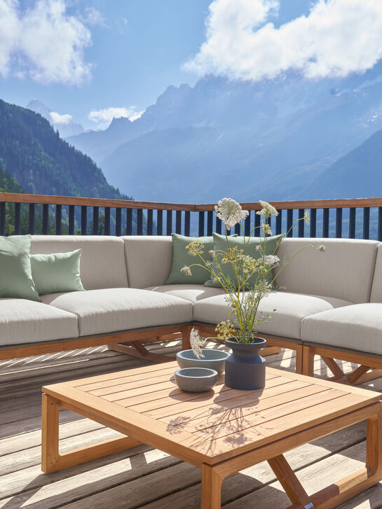 Trey Lounge Corner Element incl. cushions Crystal