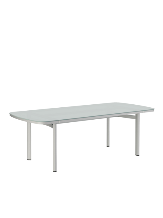 Temper Tisch Eloxal/Glas