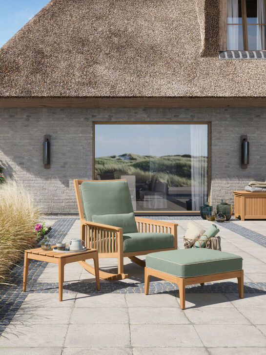 Newhaven Schaukelstuhl inkl. Auflagen Mineral/Keder Linum