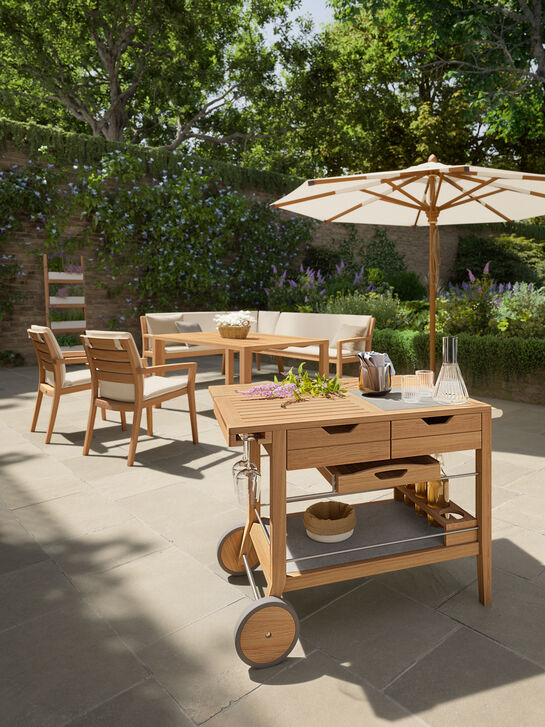 Barwagen Teak/Keramik Ash