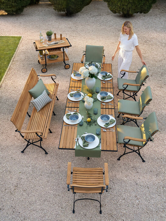 Fontenay Ausziehtisch 200-265 x 90, Teakleisten