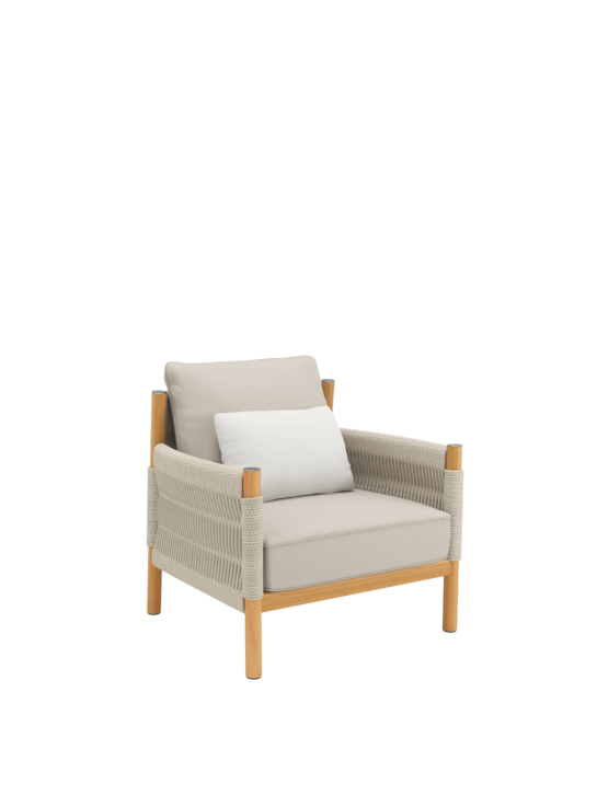 Cavo Lounge Sessel Beige inkl. Auflagen Nature