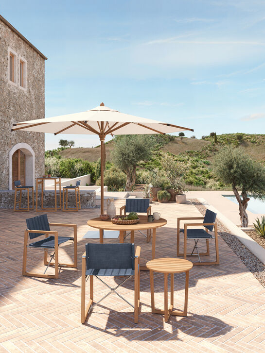 Benton Armlehnstuhl Rauchblau klappbar