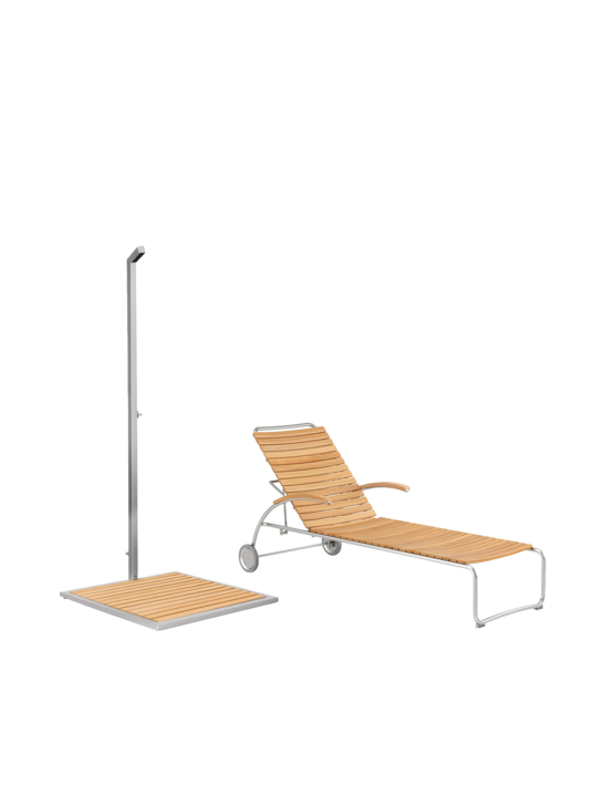 Bolero Liege & Gartendusche Edelstahl Set