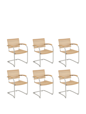 Bolero Freischwinger Teak, 6er-Set