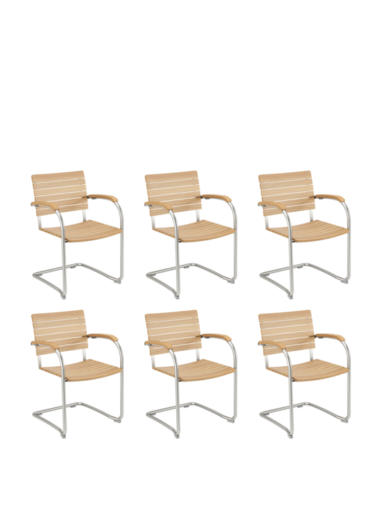 Bolero Freischwinger Teak, 6er-Set