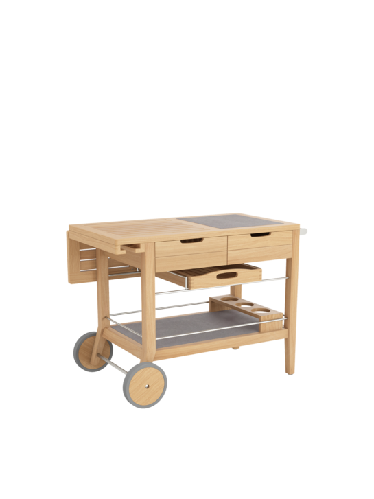 Serving Trolley Teak/Ceramic Ash
