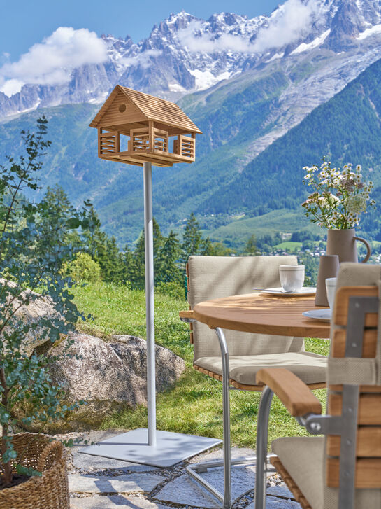 Vogelhaus Teak klein Terrassenversion