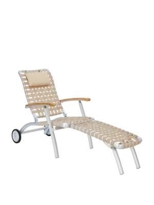 United States Deck Chair mit Rädern und verlängerter Fußstütze