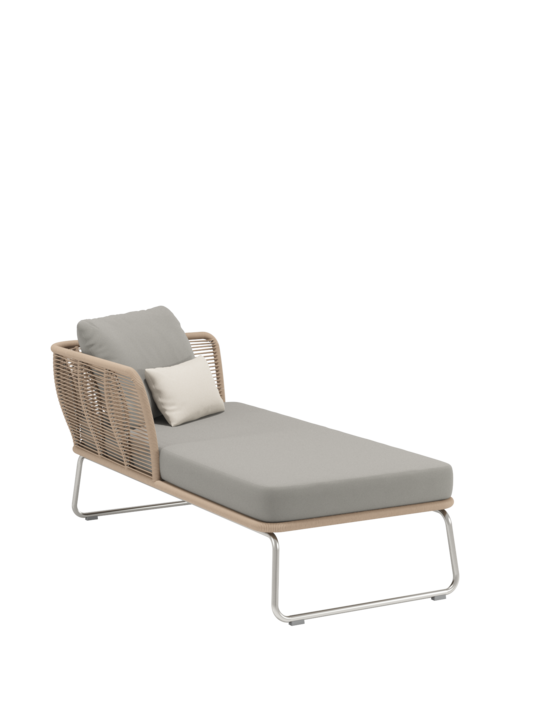 Amari Chaiselongue links inkl. Auflagen Stone