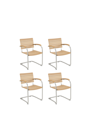 Bolero Freischwinger Teak, 4er-Set