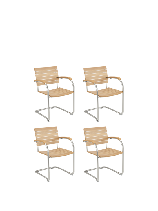 Bolero Freischwinger Teak, 4er-Set