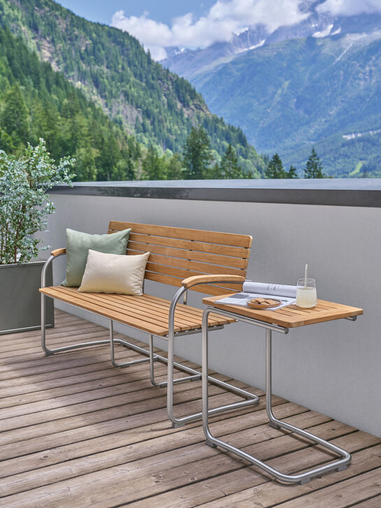 Bolero Beistelltisch Edelstahl/Teak