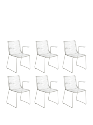 Pan Armlehnstuhl weiß, 6er-Set