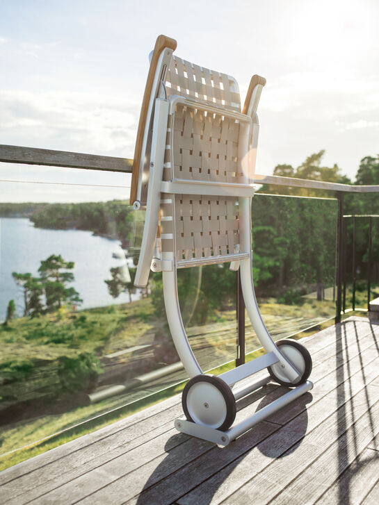 United States Deck Chair with wheels and longer footrest