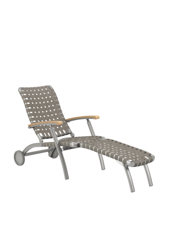 United States Deck Chair Silk mit Rädern und verlängerter Fußstütze